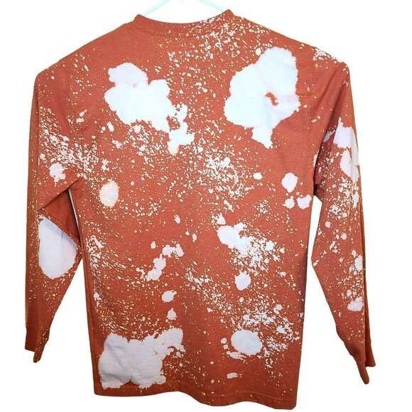 Carhartt Loose Fit T Shirt Men's SM Orange Long Sleeve Workwear Pocket Tie Dye - Picture 2 of 9